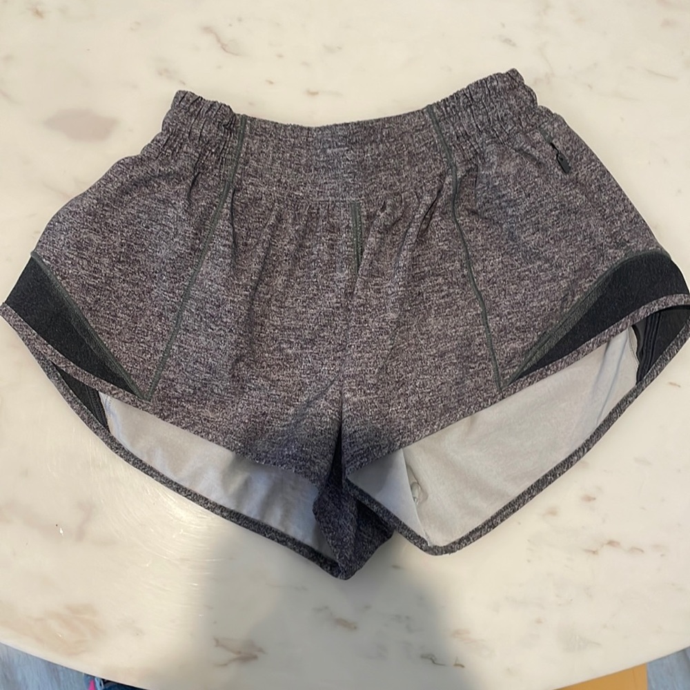 Lululemon heathered grey Hotty Hot shorts